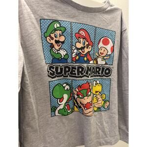 Super Mario Gray Electra Long Sleeve Boys Shirt Gap Kids Size XS